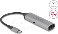 Delock 3.1 140 usb type-c  hálózati adapter 5 gigabit lan 1 x rj45 tápszolgáltatóval pd kép