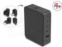 Delock 3.1 ÉS 1 X USB usb gan töltő 3 x usb type-c  pd kép