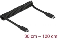 Delock 3.1 GEN2 M/M usb-c 3.1 gen2 -> usb-c  adatkábel 1.2m fekete csavart, pd 3 a e-marker kép