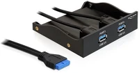 Delock 3,5 ÉS 5,25&QUOT Usb3.0 2-port with internal 19 pin frontpanel black kép