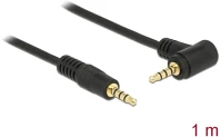 Delock 3,5 MM-ES 4 TŰS APA &GT; APA Jack stereo 3,5mm (4pin) m/m audio kábel 1m egyenes/90° fekete kép