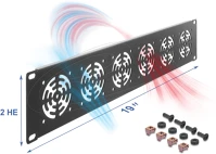 Delock 4043619674152 takaró 6 ventilátor számára 60 x 60 mm méretű 2u sötétszürke kép