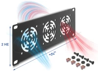 Delock 4043619674312 takaró 3 ventilátor számára 60 x 60 mm méretű 2u sötétszürke kép