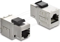 Delock 4043619908356 keystone modulösszekötő rj45 aljzat   rj45 aljzat cat.6a, fekete műanyag kép
