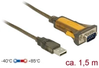 Delock 40°C-85°C Usb-a 2.0 -> serial rs-232 m/m adatkábel 1.5m barna -40°c-85°c kép