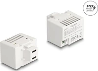 Delock 41479 Keystone modul 2 x usb type-c  töltő porttal pd 20 w fehér kép