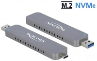 Delock ÉS TYPE-A DELOCK Külső Ház M.2 NVMe PCIe SSD USB 3.1 Gen 2 Type-C és Type-A male kép