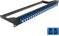 Delock 43386 19  száloptikás csatlakozó panel 24 portos lc duplex kék kép