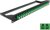Delock 43387 19  száloptikás csatlakozó panel 24 portos lc duplex zöld kép