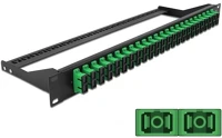 Delock 43393 19  száloptikás csatlakozó panel 24 portos sc duplex zöld kép