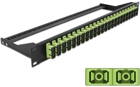 Delock 43397 19  száloptikás csatlakozó panel 24 portos sc duplex citromzöld kép