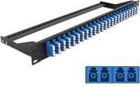 Delock 43398 19  száloptikás csatlakozó panel 24 portos lc quad kék kép