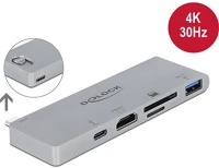 Delock 4K 3-PORT Macbook 4k 3-port usb-c dokkoló szürke kép