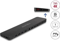Delock 4K / USB 5 GBPS / LAN / SD usb type-c  hármas elrendezésű dokkoló állomás displaylink   / audio / pd 80 w együtt kép
