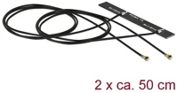 Delock 50 CM-E wlan 802.11 ac/a/h/b/g/n ikerantenna, 2 x mhf® 4l csatlakozódugó, 3 - 5 dbi, 1.13 2 x kép