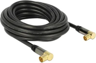 Delock 5M RG-6/U 90° FEKETE Iec m/f antenna kábel 5m rg-6/u 90° fekete kép