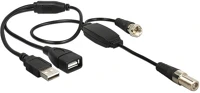 Delock 5V FEKETE F m/f antenna kábel 0.22m phantom power 5v fekete kép