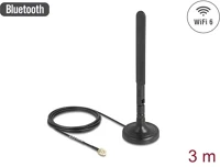 Delock 6-ES antenna rp-sma-dugó 3 dbi mindenirányú rg-174 csatlakozó kábellel 3 m kép