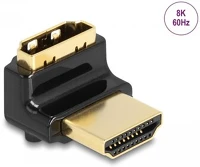 Delock 60017 Hdmi 2.0 -> hdmi 2.0 m/f adapter fekete 90° fel kép