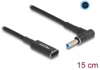 Delock 60031 Usb-c -> dc 4,5 x 3,0mm f/m töltőkábel 0.15m fekete egyenes/90°, hp kép