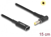 Delock 60033 Usb-c -> dc 4,8 x 1,7mm f/m töltőkábel 0.15m fekete egyenes/90°, hp kép