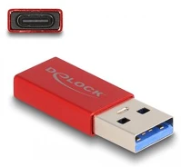 Delock A-TÍPUSÚ USB APA Delock USB 10 Gbps adapter A-típusú USB apa - USB Type-C aktív anya piros kép