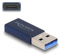 Delock A-TÍPUSÚ USB APA Usb-a 3.2 gen2 -> usb-c 3.1 gen2 m/f aktív adapter kék kép