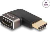 Delock 60082 Hdmi 2.1 ethernet -> hdmi 2.1 ethernet m/f adapter fekete 90° bal kép
