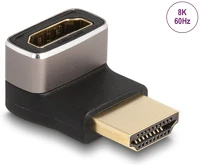 Delock 60085 Hdmi 2.1 ethernet -> hdmi 2.1 ethernet m/f adapter fekete 90° fel kép