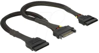 Delock 60135 Sata power 15pin -> 2db sata power 15pin m/f tápkábel 0.25m fekete kép