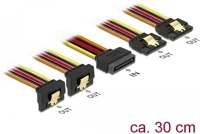 Delock 15 PIN-ES SATA kábel bemeneti zár funkcióval >  SATA tápcsatlakozó kimeneti 2 x egye kép