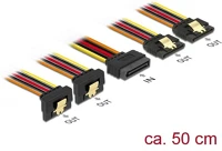 Delock 60152 sata power 15pin -> 4db sata power 15pin m/f tápkábel 0.5m 2db egyenes kép