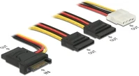 Delock 60171 sata power 15pin -> 3db sata power 15pin molex power 4pin m/f tápkábel 0 kép