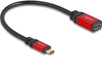 Delock 60172 Usb-c 3.2 gen2 -> usb-a 3.2 gen 2 m/f adatkábel 0.15m fekete-piros kép