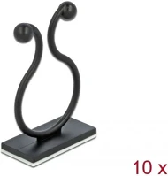 Delock 60176 Természetes kábel kötegelő öntapadó fekete 10 db kép