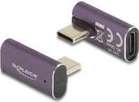 Delock 60288 Usb adapter 40 gbps usb type-c  pd 3.1 240 w csatlakozódugóval - csatlakozóhüvellyel, elforgatott ívelt bal / job