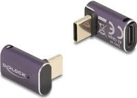 Delock 60289 Usb adapter 40 gbps usb type-c  pd 3.1 240 w csatlakozódugóval - csatlakozóhüvellyel, ívelt 8k 60 hz fém