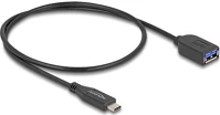 Delock 60568 Usb-c 3.2 gen2 -> usb-a 3.2 gen 2 m/f adatkábel 0.5m fekete kép