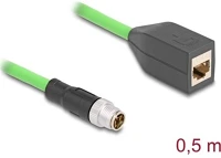 Delock 60572 Kábel m12 x kódolt 8 tűs apa - rj45 anya pur (tpu) 0,5 m kép