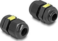 Delock 60614 m12 kábel tömlőszelence ventillációval, ip68 por és vízhatlan fekete 2 db kép