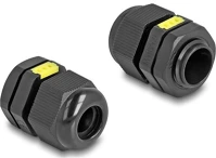 Delock 60615 m16 kábel tömlőszelence ventillációval, ip68 por és vízhatlan fekete 2 db kép