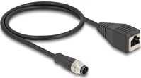 Delock 60621 Kábel m12 a kódolt 8 tűs apa - rj45 anya pvc 0,5 m kép