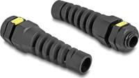 Delock 60624 M12 kábel tömlőszelence ip68 ventillációval és feszültségmentesítéssel, valamint ip68 por és vízhatlan fekete 2 d kép