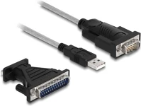 Delock 61314 usb-a 2.0 -> serial rs-232 db9 m/m adatkábel 1.8m szürke +d-sub 25 kép