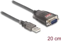Delock 61412 Usb-a 2.0 -> serial rs-232 db9 m/m adatkábel 0.2m szürke 3 x led jelzőfény kép