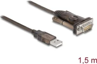 Delock 62646 Usb-a 2.0 -> serial rs-232 db9 m/m adatkábel 1.5m barna kép