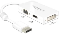 Delock GT; Displayport -> vga hdmi dvi-d m/f adapter passzív fehér kép