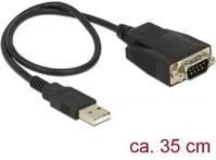 Delock 62958 Usb-a 2.0 -> serial rs-232 m/m adatkábel 0.45m fekete kép