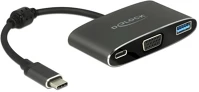 Delock 62992 Usb-c -> vga usb-a 2.0 usb-c m/f adapter 0.2m fekete (dp alt mode) kép