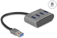 Delock USB TYPE-A 4-portos usb-a 3.2 gen 1 hub ezüst 5gbps kép